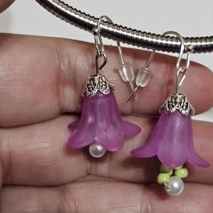 Purple Flower earrings